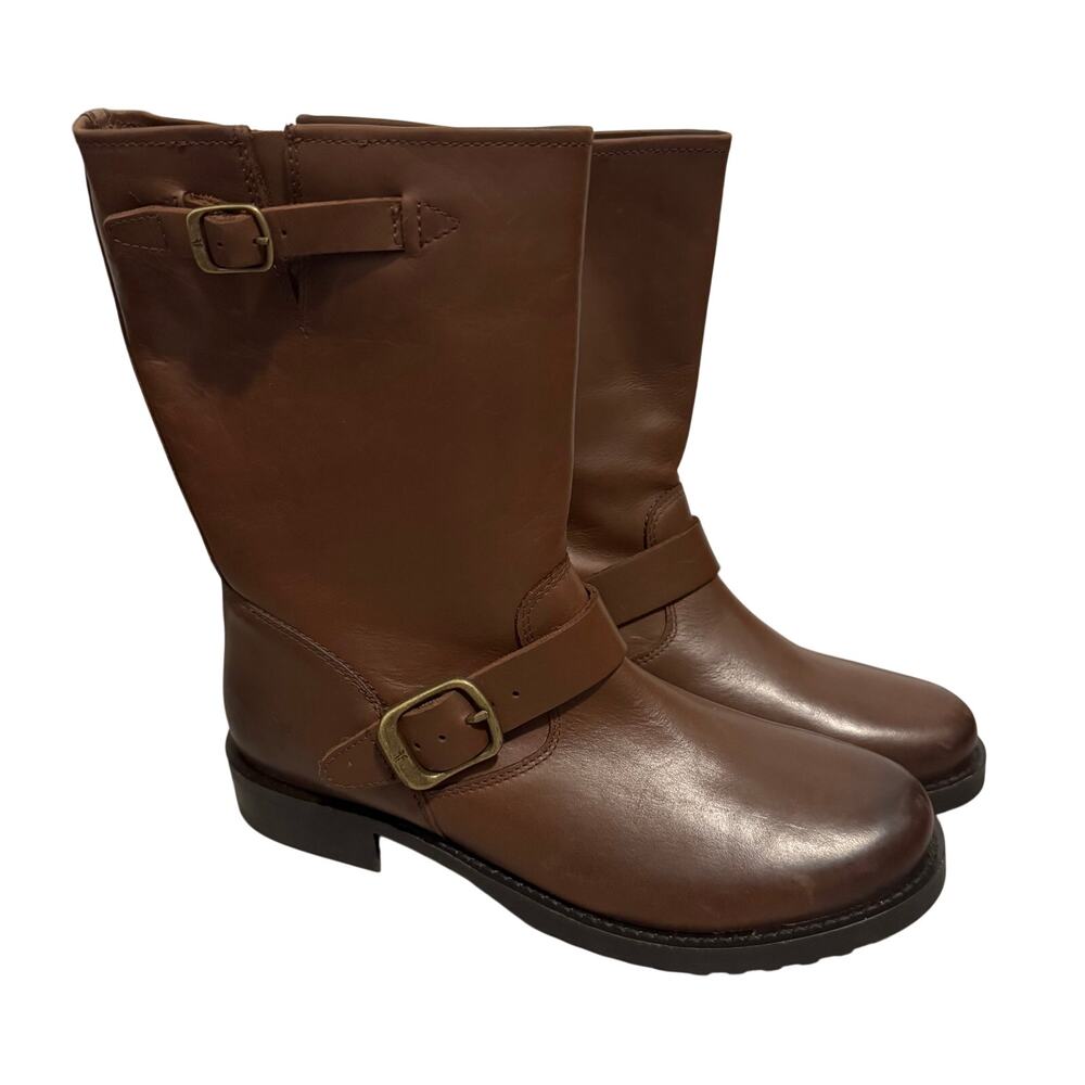 NWOT Frye Veronica walnut brown leather boots